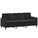 vidaXL Ensemble de canapés 3 Pièces noir velours