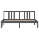 vidaXL Cadre de lit Gris Bois massif 150x200 cm Très grand