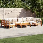 vidaXL Salon de jardin avec coussins 8 Pièces bois massif d'acacia