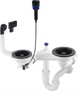 Siphon pour évier en granit 1 5 et 2 cuves - Gain de place