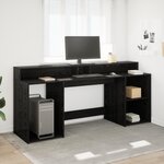 vidaXL Bureau Chêne noir 200x55x91 cm Bois d'ingénierie