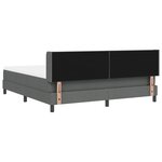 Lit à ressorts vidaXL avec matelas gris foncé 180x200 cm en tissu