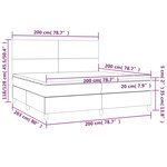 vidaXL Sommier à lattes de lit et matelas et LED Gris foncé 200x200 cm