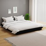 vidaXL Cadre de lit Noir Bois massif 200x200 cm