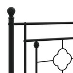 vidaXL Cadre de lit métal avec tête de lit noir 90x200 cm