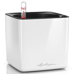 Lechuza jardinière de table cube glossy 14 all-in-one blanc brillant