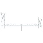 vidaXL Cadre de lit métal avec tête de lit/pied de lit blanc 107x203cm