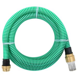 vidaXL Tuyau d'aspiration avec raccords en laiton vert 1 1" 5 m PVC