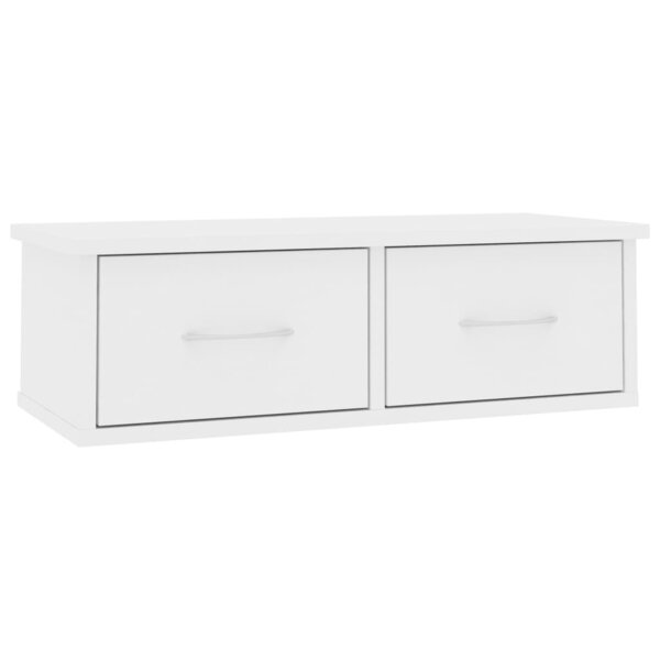 vidaXL Étagère murale et tiroirs Blanc 60x26x18 5 cm Bois d'ingénierie