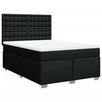 vidaXL Sommier à lattes de lit avec matelas Noir 160x200 cm Tissu
