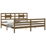 vidaXL Cadre de lit avec tête de lit marron miel 200x200cm bois massif
