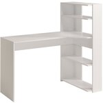 JUNE Bureau d'angle contemporain décor blanc - L 122 cm