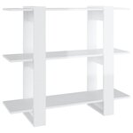 vidaXL Bibliothèque/Séparateur de pièce Blanc brillant 100x30x87 cm