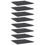 vidaXL Panneaux de bibliothèque 8 Pièces gris bois d’ingénierie