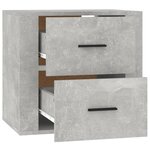 vidaXL Table de chevet murale Gris béton 50x36x47 cm