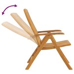 vidaXL Chaises de jardin inclinables lot de 8 Bois de teck solide