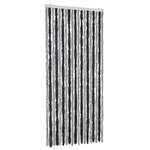 vidaXL Rideau anti-mouches gris et noir 56x185 cm chenille