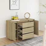 vidaXL Buffet avec 3 tiroirs Chêne Sonoma 120x41x75 cm Bois ingénierie
