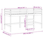 vidaXL Lit mezzanine enfants échelle blanc 90x200 cm bois pin massif