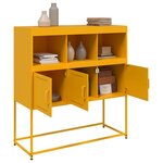 vidaXL Buffet jaune moutarde 100 5x39x107 cm acier laminé à froid