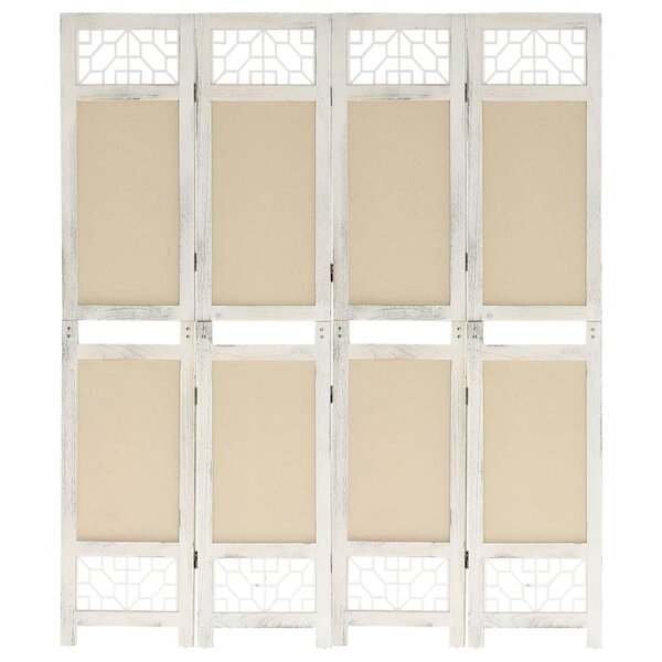 vidaXL Cloison de séparation 4 panneaux Crème 140x165 cm Tissu