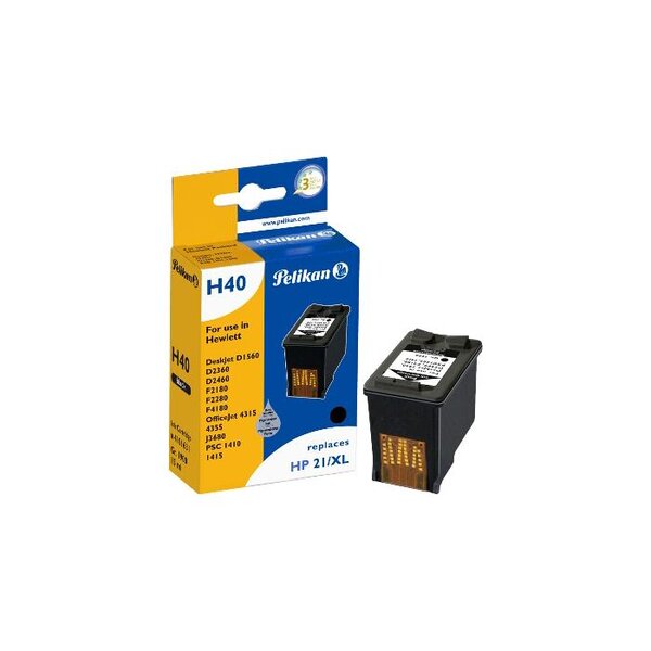 H40 cartouche jet d'encre compatible avec oem c9351ce 21/21xl noir pelikan printing