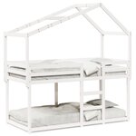 vidaXL Lit superposé avec toit blanc 75x190 cm bois massif de pin