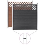 vidaXL Piquets de clôture de sol 2 Pièces pour clôture en WPC Acier 40 cm