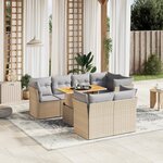 vidaXL Salon de jardin avec coussins 8 Pièces beige résine tressée