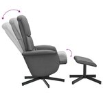 vidaXL Fauteuil de massage inclinable et repose-pieds gris foncé tissu