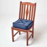 Galette de chaise coussin rehausseur en coton Bleu marine  40 x 40 x 10 cm - HOMESCAPES