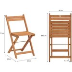 Ensemble en bois d'acacia - Composé d'une table carrée et de 2 chaises pliables
