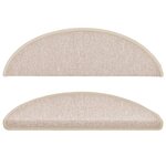 vidaXL Tapis d'escalier 15 Pièces Taupe 56 x 17 x 3 cm
