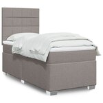 vidaXL Sommier à lattes de lit avec matelas Taupe 90x190 cm Tissu