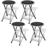 vidaXL Tabourets de bar pliables lot de 4 similicuir