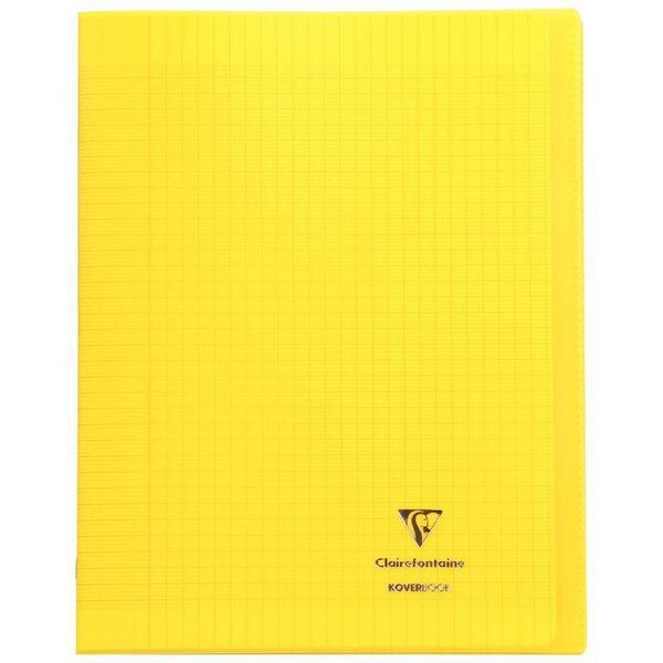 Cahier KOVERBOOK piqûre 96 pages seyès 90 g  couverture pp protège cahier rabat jaune  24 x 32 cm CLAIREFONTAINE