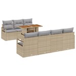 Canapés de Jardin 8 Pièces avec Coussins Beige Poly Rattan