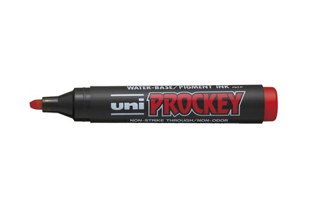 Marqueur PROCKEY PM126 Pointe biseautée large 5,7mm Rouge x 12 UNI-BALL