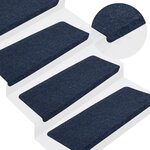 vidaXL Tapis d'escalier auto-adhésifs 15 Pièces 65x24 5x3 5 cm Bleu