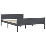 vidaXL Cadre de lit Bois de pin massif Gris 160x200 cm