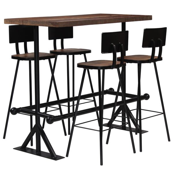 vidaXL Mobilier de bar 5 Pièces Bois de récupération massif