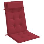 vidaXL Coussins de chaise à dossier haut lot de 4 rouge bordeaux