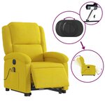 vidaXL Fauteuil inclinable de massage électrique jaune velours