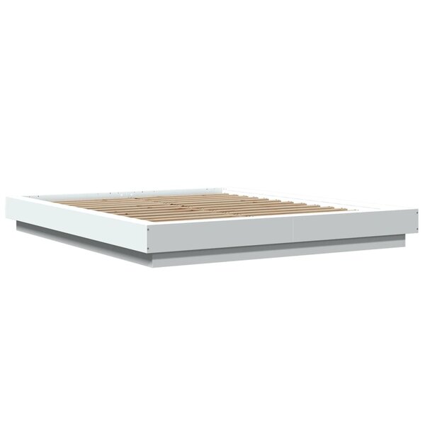 vidaXL Cadre de lit blanc 150x200 cm bois d'ingénierie