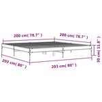 vidaXL Cadre de lit chêne sonoma 200x200 cm bois d'ingénierie et métal