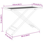 vidaXL Table de jardin pliable 110x55x75 cm bambou