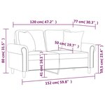 vidaXL Canapé 2 places avec oreillers cappuccino 120 cm similicuir