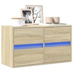 vidaXL Meuble TV mural avec lumières LED chêne sonoma 80x31x45 cm
