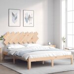 vidaXL Cadre de lit avec tête de lit 140x200 cm bois massif