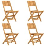 vidaXL Chaises de jardin pliantes lot de 4 47x61x90cm bois massif teck